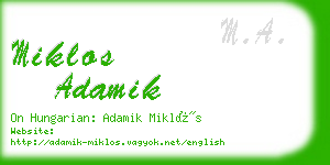 miklos adamik business card